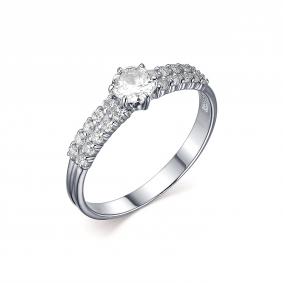 Серебряное кольцо Дар К-3915рс1612800 с фианитом и муассанитом К-3915рс1612800 фото