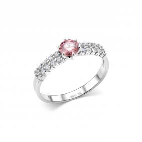 Серебряное кольцо Дар К-3915рс167100 с фианитом и муассанитом К-3915рс167100 фото