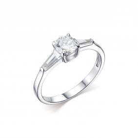 Серебряное кольцо Дар К-3916рс1612800 с фианитом и муассанитом К-3916рс1612800 фото