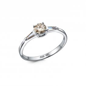 Серебряное кольцо Дар К-3916рс162000 с фианитом и муассанитом К-3916рс162000 фото
