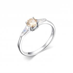 Серебряное кольцо Дар К-3916рс167400 с фианитом и муассанитом К-3916рс167400 фото