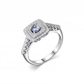 Серебряное кольцо Дар К-3918рс46400 с фианитом и танзанитом К-3918рс46400 фото