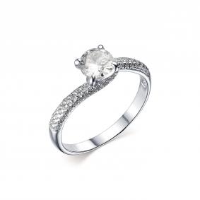 Серебряное кольцо Дар К-3919рс1612800 с фианитом и муассанитом К-3919рс1612800 фото