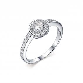 Серебряное кольцо Дар К-3920рс1612800 с фианитом и муассанитом К-3920рс1612800 фото