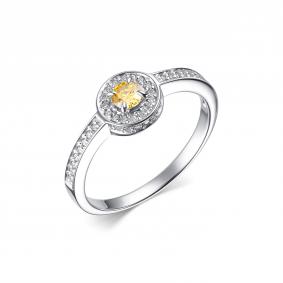 Серебряное кольцо Дар К-3920рс167400 с фианитом и муассанитом К-3920рс167400 фото