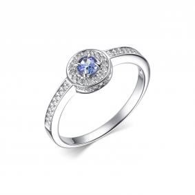 Серебряное кольцо Дар К-3920рс46400 с фианитом и танзанитом К-3920рс46400 фото