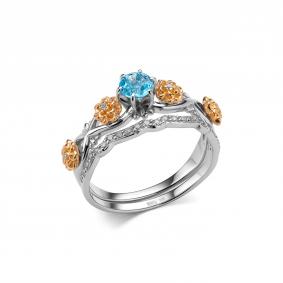 Серебряное кольцо Дар К-3962рзс46900 с фианитом и апатитом К-3962рзс46900 фото