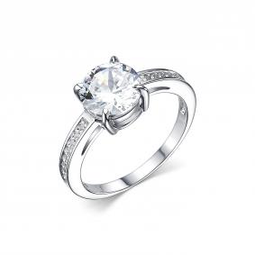 Серебряное кольцо Дар К-3963рс1612800 с фианитом и муассанитом К-3963рс1612800 фото