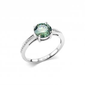 Серебряное кольцо Дар К-3963рс1613900 с фианитом, Параиба и муассанитом К-3963рс1613900 фото