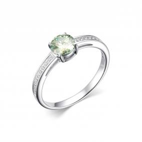 Серебряное кольцо Дар К-3965рс1613900 с фианитом, Параиба и муассанитом К-3965рс1613900 фото