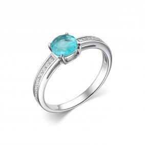 Серебряное кольцо Дар К-3965рс413500 с фианитом, кварцем, горным хрусталём, турмалином и Параиба К-3965рс413500 фото