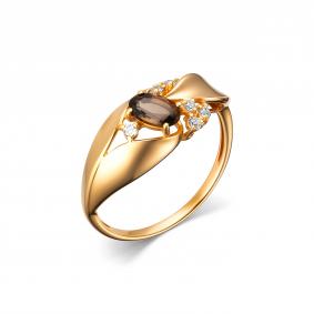 Серебряное кольцо Дар К-3977зс40700 с фианитом и раухтопазом К-3977зс40700 фото
