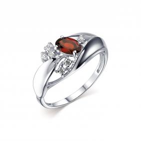 Серебряное кольцо Дар К-3977рс40400 с фианитом и гранатом К-3977рс40400 фото