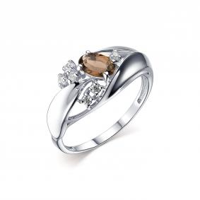 Серебряное кольцо Дар К-3977рс40700 с фианитом и раухтопазом К-3977рс40700 фото