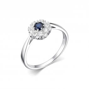 Серебряное кольцо Дар К-3991рс110800 с фианитом и сапфиром К-3991рс110800 фото