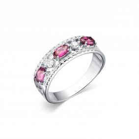 Серебряное кольцо Дар К-3994рс41000 с фианитом и родолитом К-3994рс41000 фото