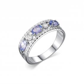Серебряное кольцо Дар К-3994рс46400 с фианитом и танзанитом К-3994рс46400 фото