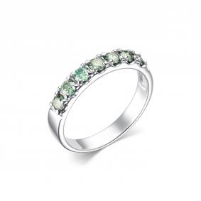 Серебряное кольцо Дар К-4001рс16139 с Параиба и муассанитом К-4001рс16139 фото