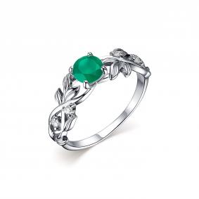 Серебряные серьги Дар К-4015рс40900 с фианитом и агатом К-4015рс40900 фото