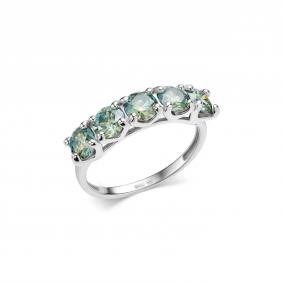 Серебряное кольцо Дар К-4048рс16139 с Параиба и муассанитом К-4048рс16139 фото
