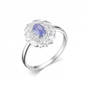 Серебряное кольцо Дар К-4054рк46400 с фианитом и танзанитом К-4054рк46400 фото