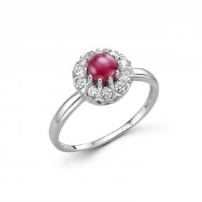 Серебряное кольцо Дар К-4060рс111516128 с рубином и муассанитом К-4060рс111516128 фото