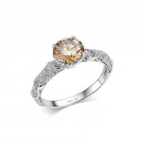 Серебряное кольцо Дар К-4067рс162000 с фианитом и муассанитом К-4067рс162000 фото