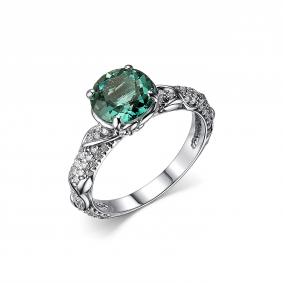 Серебряное кольцо Дар К-4067рс51200 с фианитом, кварцем и празиолитом К-4067рс51200 фото