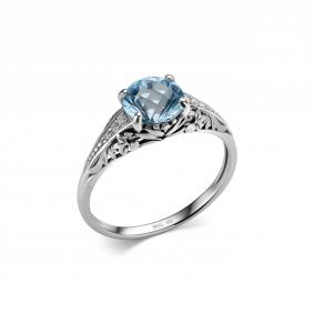Серебряное кольцо Дар К-4111ос40200 с топазом и фианитом К-4111ос40200 фото