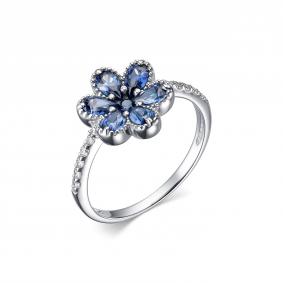 Серебряное кольцо Дар К-4117рс26400 с фианитом и танзанитом К-4117рс26400 фото
