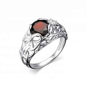 Серебряное кольцо Дар К-4120рс404200 с фианитом и гранатом К-4120рс404200 фото