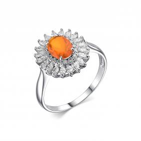Серебряное кольцо Дар К-5041рс4147200 с фианитом и опалом К-5041рс4147200 фото