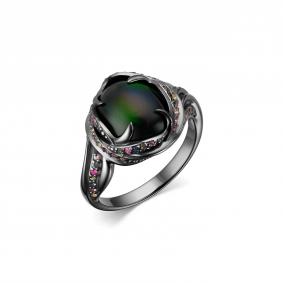 Серебряное кольцо Дар К-5053чрк11716151 с сапфиром и опалом К-5053чрк11716151 фото