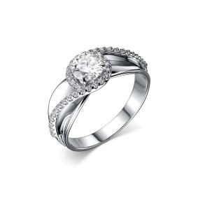 Серебряное кольцо Дар К-5069рс1612800 с фианитом и муассанитом К-5069рс1612800 фото