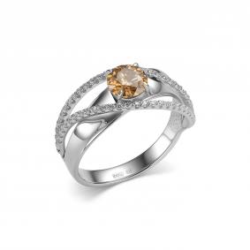 Серебряное кольцо Дар К-5071рс162000 с фианитом и муассанитом К-5071рс162000 фото