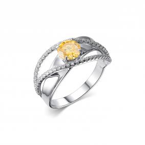 Серебряное кольцо Дар К-5071рс167400 с фианитом и муассанитом К-5071рс167400 фото