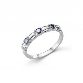 Серебряное кольцо Дар К-5077рс16156 с сапфиром и муассанитом К-5077рс16156 фото