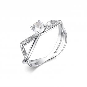 Серебряное кольцо Дар К-5082рс1612800 с фианитом и муассанитом К-5082рс1612800 фото
