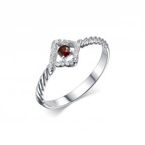Серебряное кольцо Дар К-5083рс40400 с фианитом и гранатом К-5083рс40400 фото
