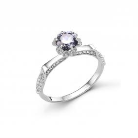 Серебряное кольцо Дар К-5087рс1616500 с фианитом и муассанитом К-5087рс1616500 фото