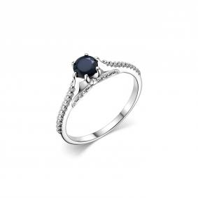 Серебряное кольцо Дар К-5088рс110800 с фианитом и сапфиром К-5088рс110800 фото