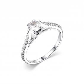 Серебряное кольцо Дар К-5088рс1612800 с фианитом и муассанитом К-5088рс1612800 фото