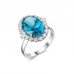 Серебряное кольцо Дар К-5092рс314200 с фианитом и ситаллом К-5092рс314200 фото