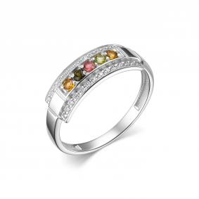 Серебряное кольцо Дар К-5099р42800 с фианитом и турмалином К-5099р42800 фото