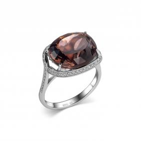 Серебряное кольцо Дар К-5126рс36300 с фианитом, ситаллом и морганитом К-5126рс36300 фото