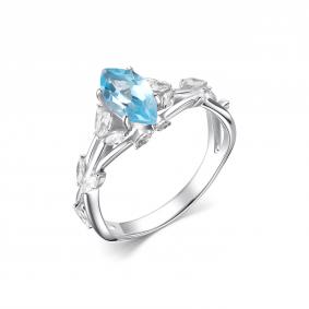 Серебряное кольцо Дар К-5137рс40200 с топазом и фианитом К-5137рс40200 фото