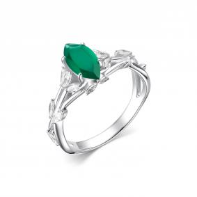 Серебряное кольцо Дар К-5137рс40900 с фианитом и агатом К-5137рс40900 фото