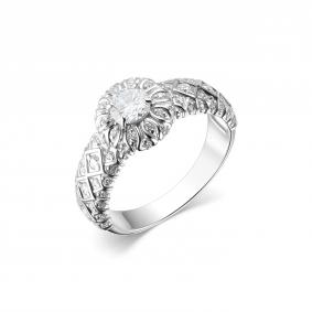 Серебряное кольцо Дар К-5138рс1612800 с фианитом и муассанитом К-5138рс1612800 фото