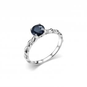 Серебряное кольцо Дар К-5139рс110800 с фианитом и сапфиром К-5139рс110800 фото