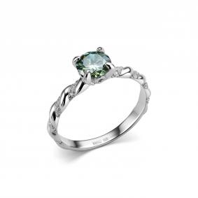 Серебряное кольцо Дар К-5139рс1613900 с фианитом, Параиба и муассанитом К-5139рс1613900 фото